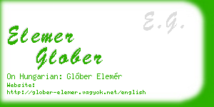 elemer glober business card